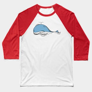 Swimming Whale Baseball T-Shirt